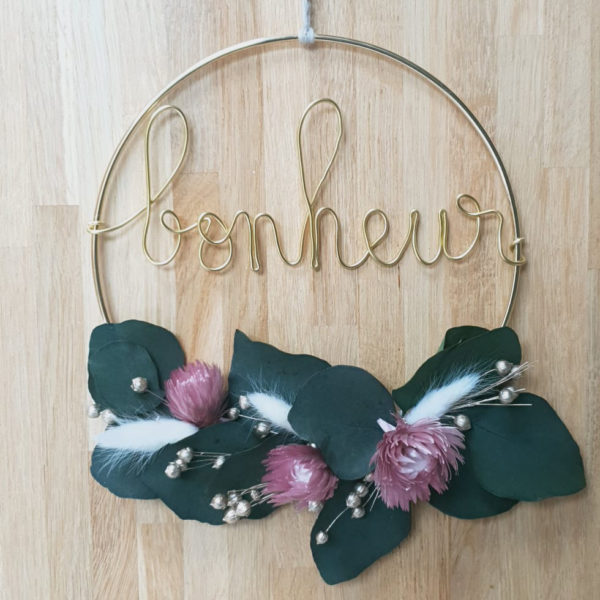 Couronne Fleurs Séchées Bonheur